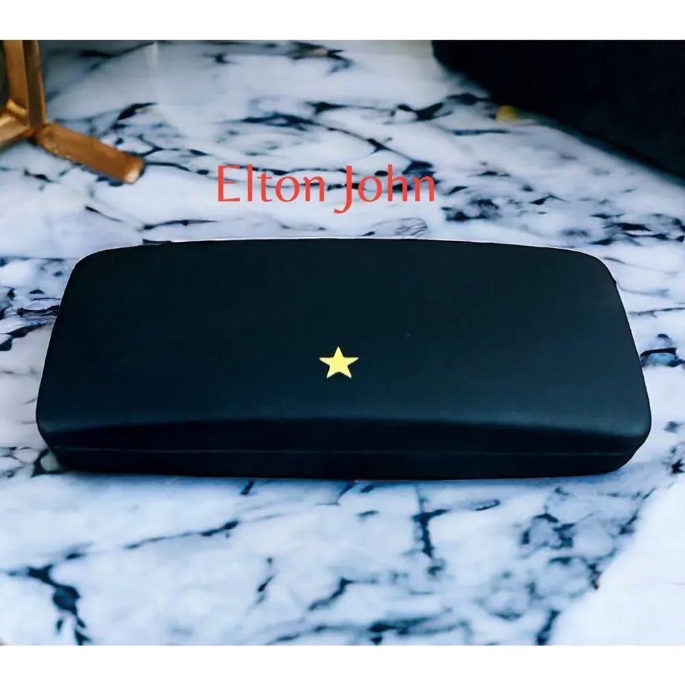 Elton John Gold Star Eyeglass Black Hard Case 
